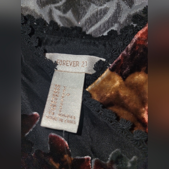 Forever 21 Floral Velvet Wrap Dress - Picture 3 of 5